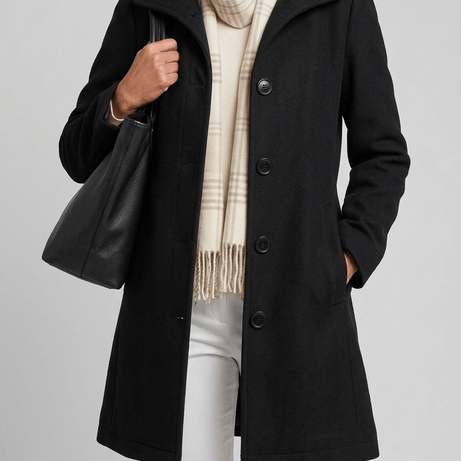 Manteau Femme | Col Montant Boutonné