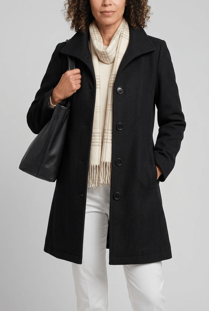 Manteau Femme | Col Montant Boutonné
