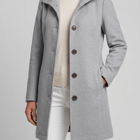 Manteau Femme | Col Montant Boutonné