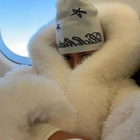 Manteau femme décontracté avec capuche en fausse fourrure