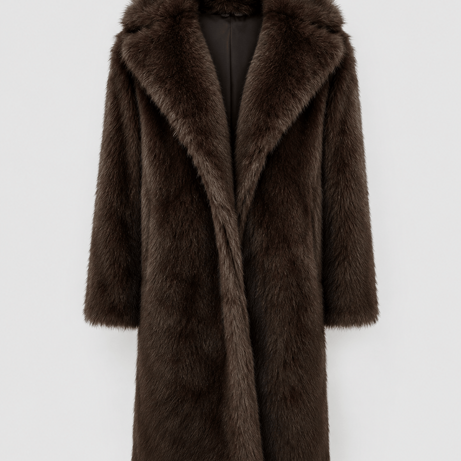 Manteau Fausse Fourrure Femme Long | Col Large