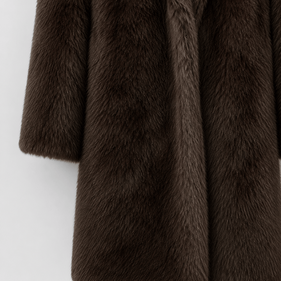 Manteau Fausse Fourrure Femme Long | Col Large