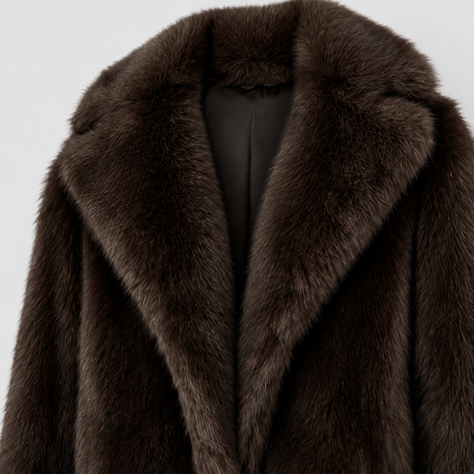 Manteau Fausse Fourrure Femme Long | Col Large