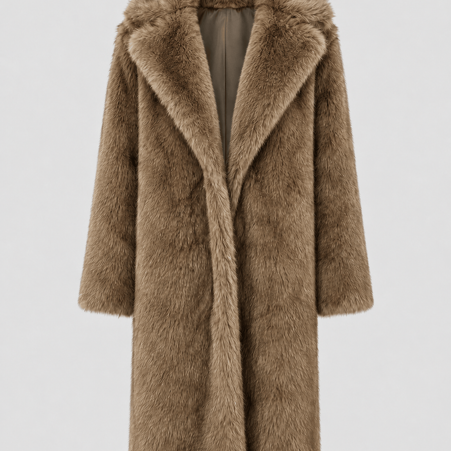 Manteau Fausse Fourrure Femme Long | Col Large