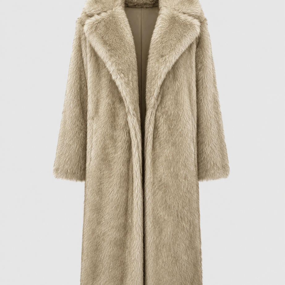 Manteau Fausse Fourrure Femme Long | Col Large