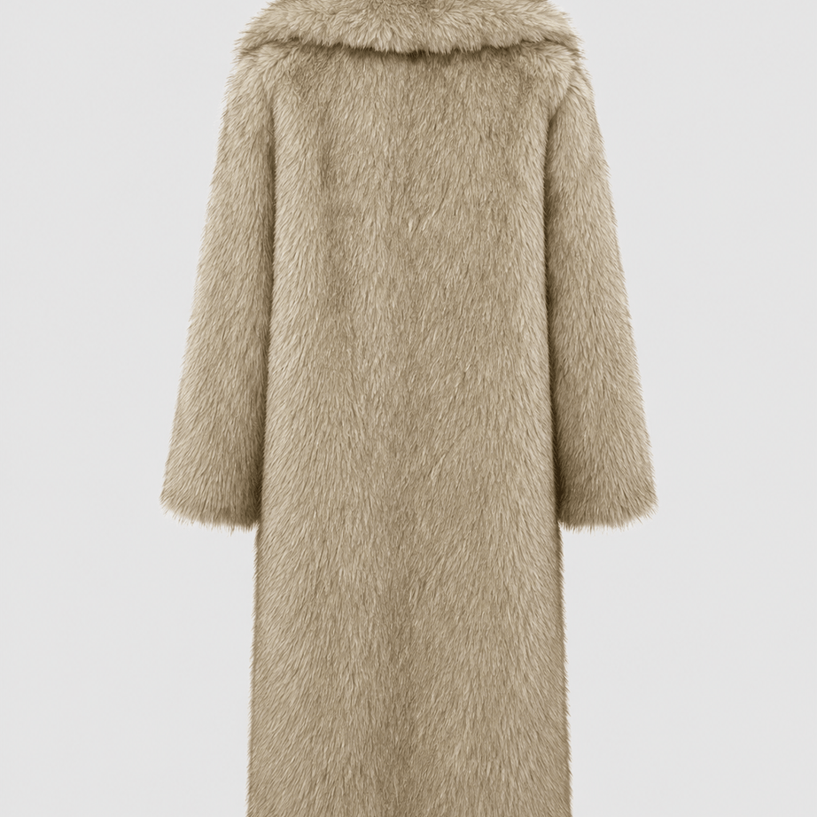 Manteau Fausse Fourrure Femme Long | Col Large