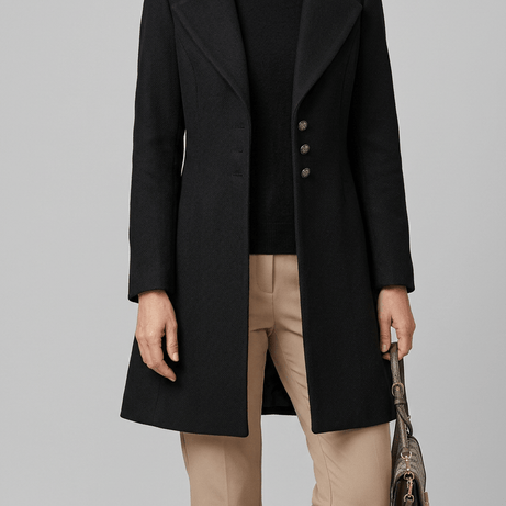 Manteau Femme Mi-Long Cintré | Col Cranté