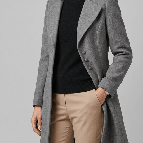 Manteau Femme Mi-Long Cintré | Col Cranté