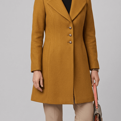 Manteau Femme Mi-Long Cintré | Col Cranté