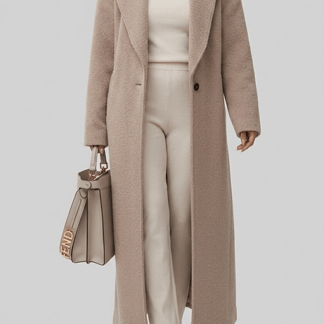 Manteau femme oversize long | Col à revers
