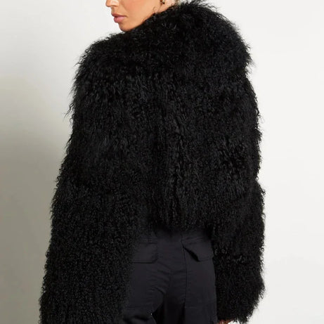 Manteau femme style peluche manches longues