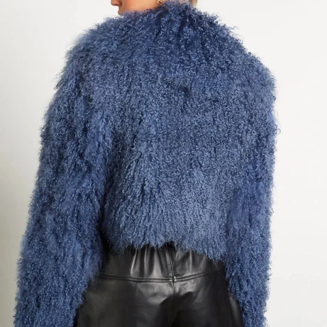 Manteau femme style peluche manches longues