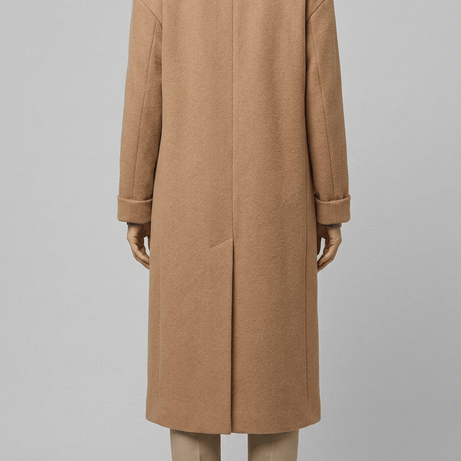 Manteau Long Femme Cintré | Col Cranté Boutonné
