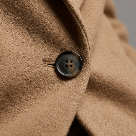 Manteau Long Femme Cintré | Col Cranté Boutonné