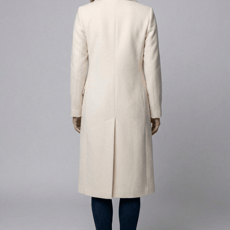 Manteau Long Femme Croisé | Col Cranté