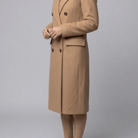 Manteau Long Femme Croisé | Col Cranté