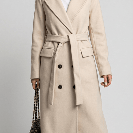 Manteau Long Femme Croisé | Poches à Rabat