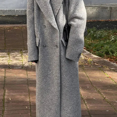 Manteau long femme élégant à rayures modernes