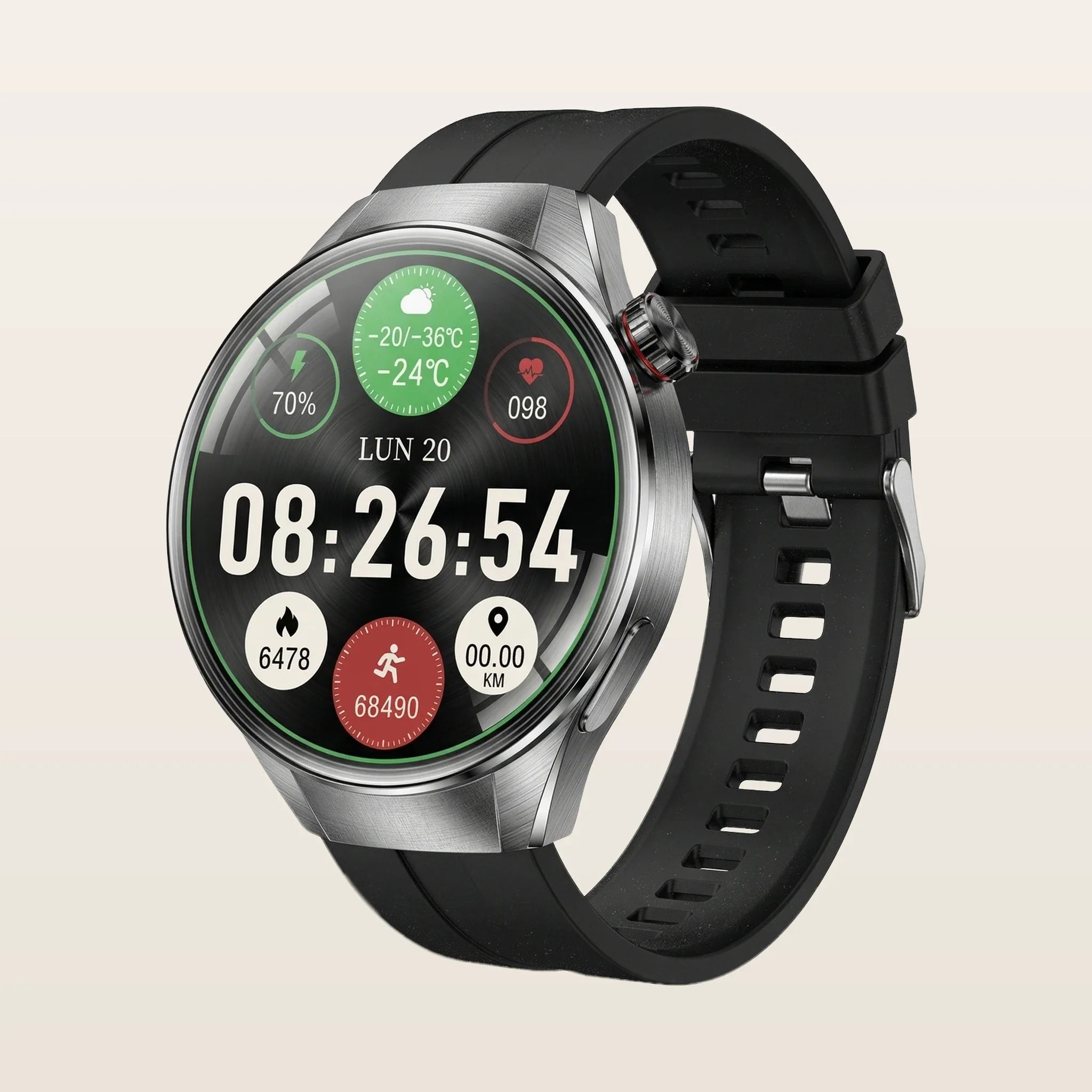 Montre Connectée Homme Femme GPS Grand Écran - Pulzena Orbix