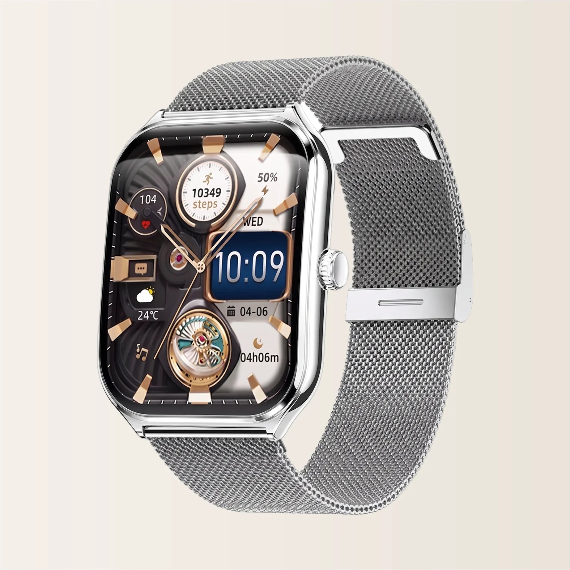 Montre Connectée Homme Femme Élégante ECG - Pulzena Qord Bracelet Maille