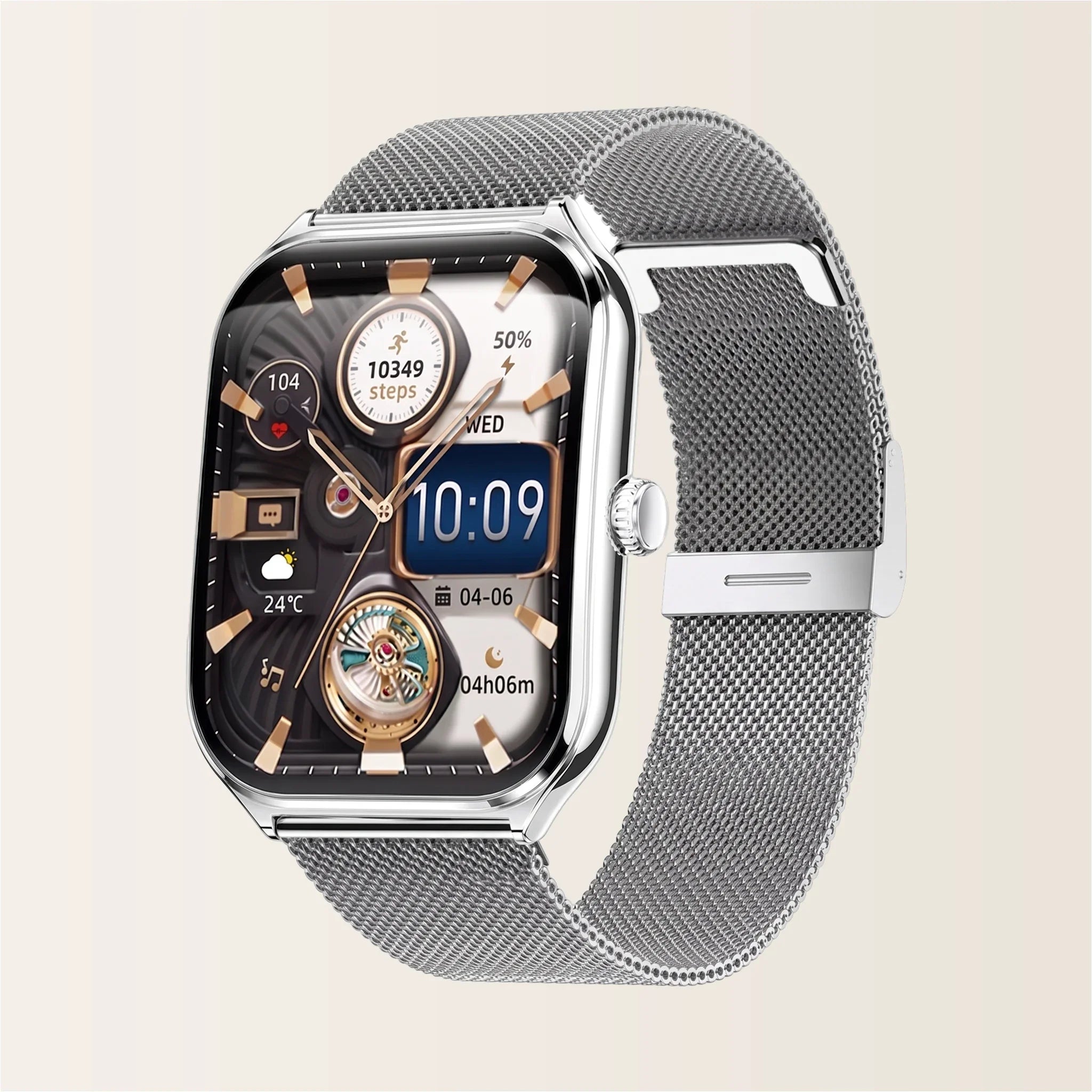 Montre Connectée Homme Femme Élégante ECG - Pulzena Qord Bracelet Maille
