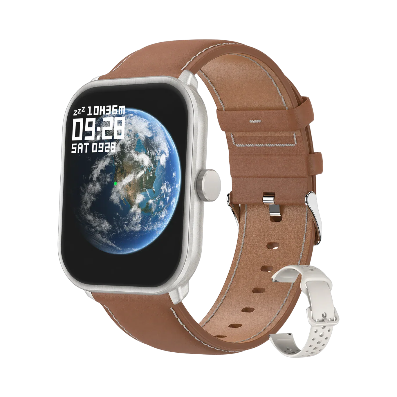 Montre Connectée Homme Femme Élégante Grand Écran - Pulzena Teln Bracelet Cuir