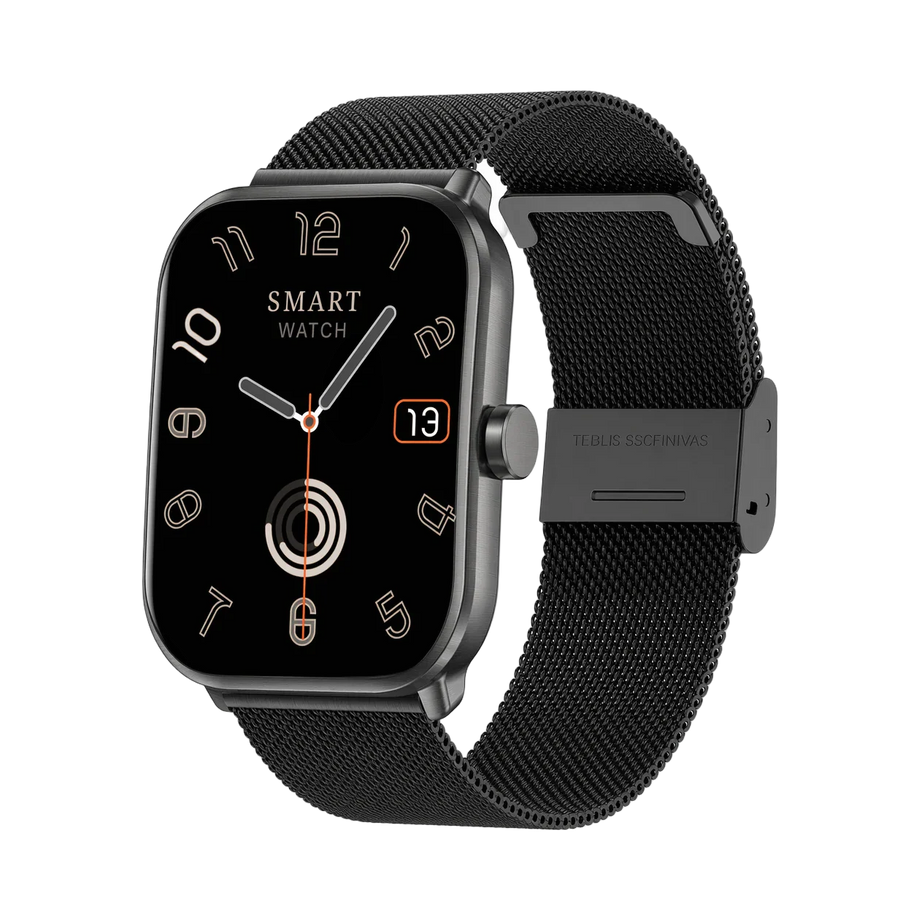 Montre Connectée Homme Femme Élégante Grand Écran - Pulzena Teln Bracelet Maille