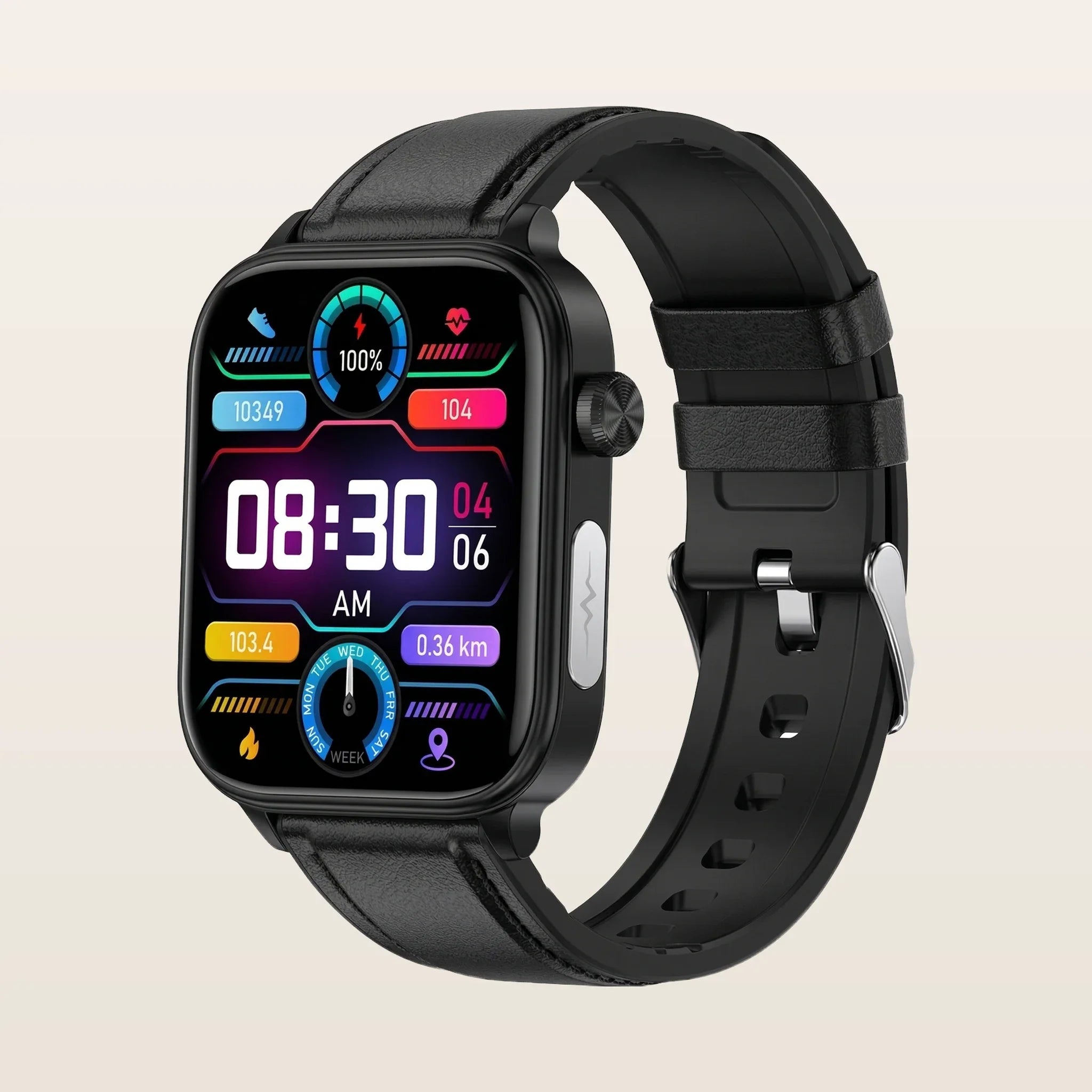 Montre Connectée Homme Femme Santé ECG - Pulzena Korda Bracelet Cuir
