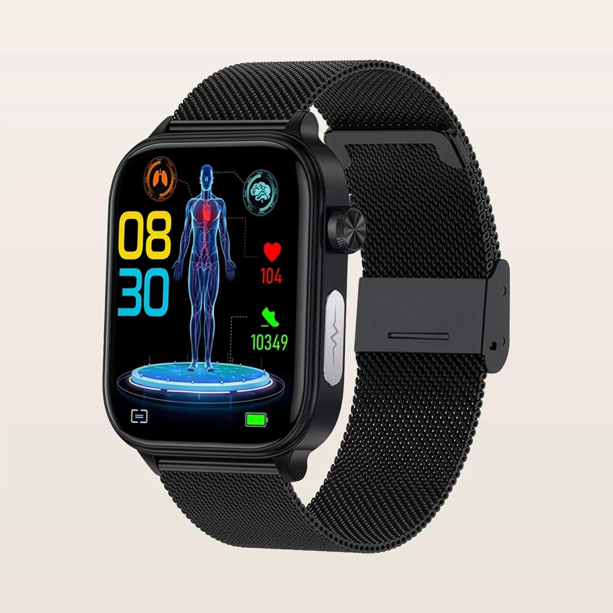 Montre Connectée Homme Femme Santé ECG - Pulzena Korda Bracelet Maille