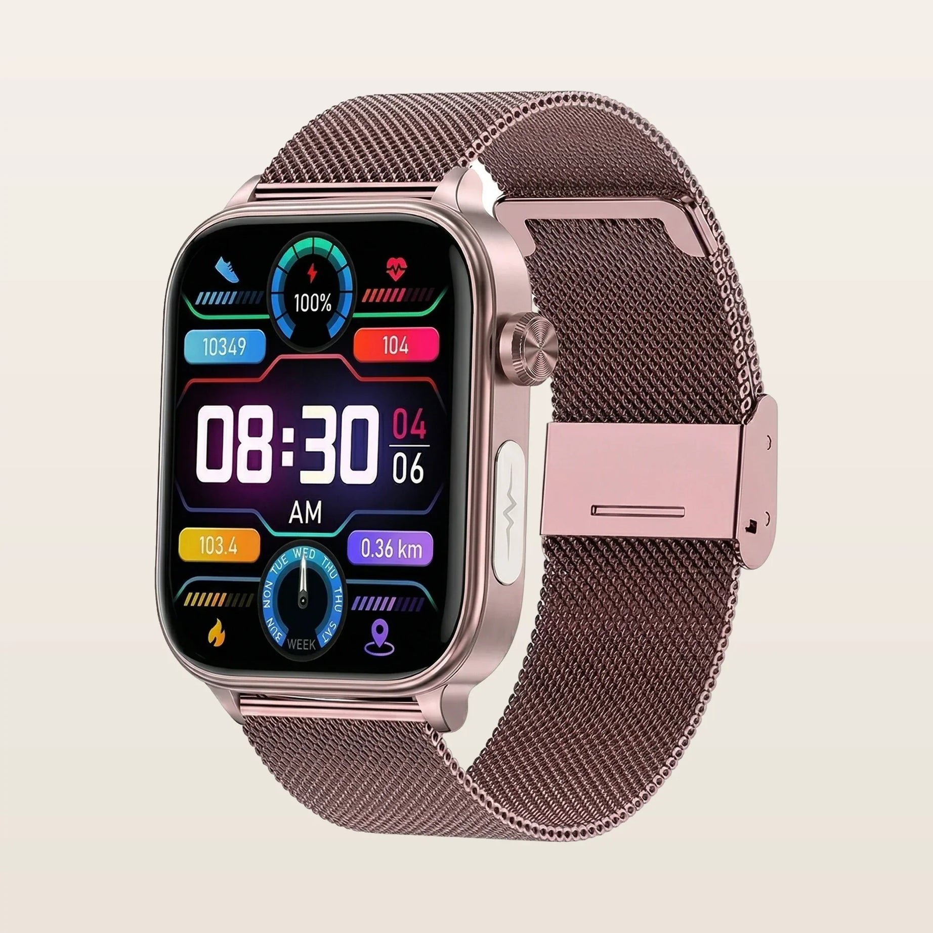 Montre Connectée Homme Femme Santé ECG - Pulzena Korda Bracelet Maille