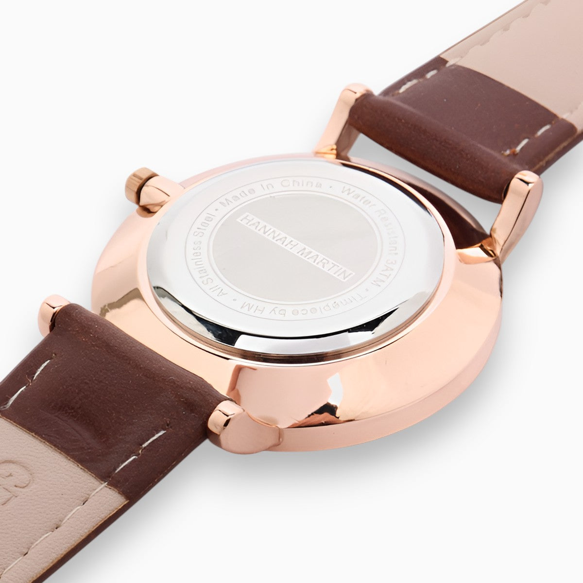 Montre Femme Bracelet Cuir Marron Cadran Blanc