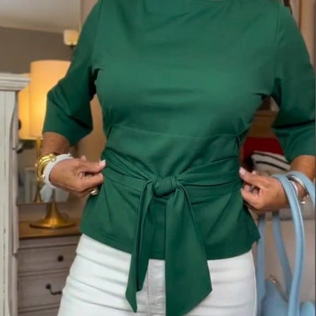 T-shirt femme en coton à nouer – Coupe décontractée chic