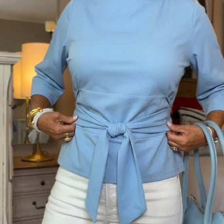 T-shirt femme en coton à nouer – Coupe décontractée chic