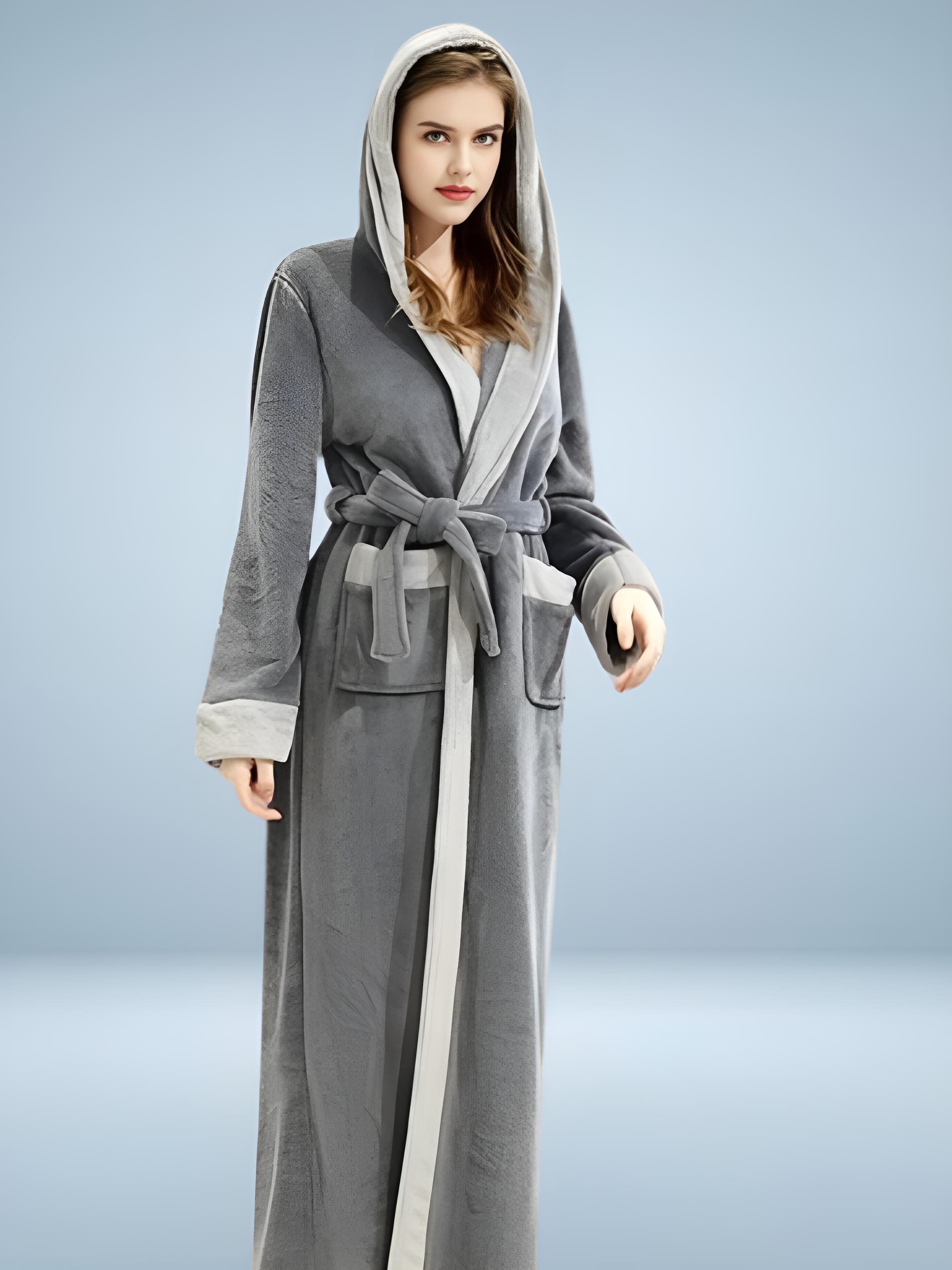 Komfort-Flanell-Bademantel für Damen