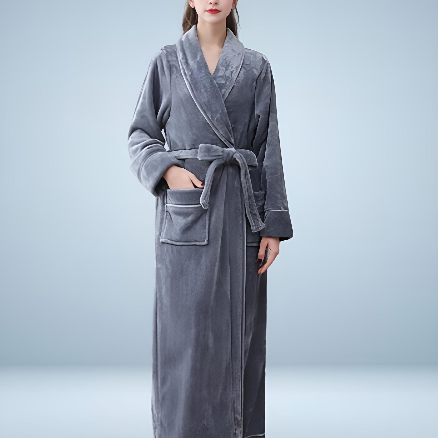 Kuscheliger Flanell-Bademantel für Damen