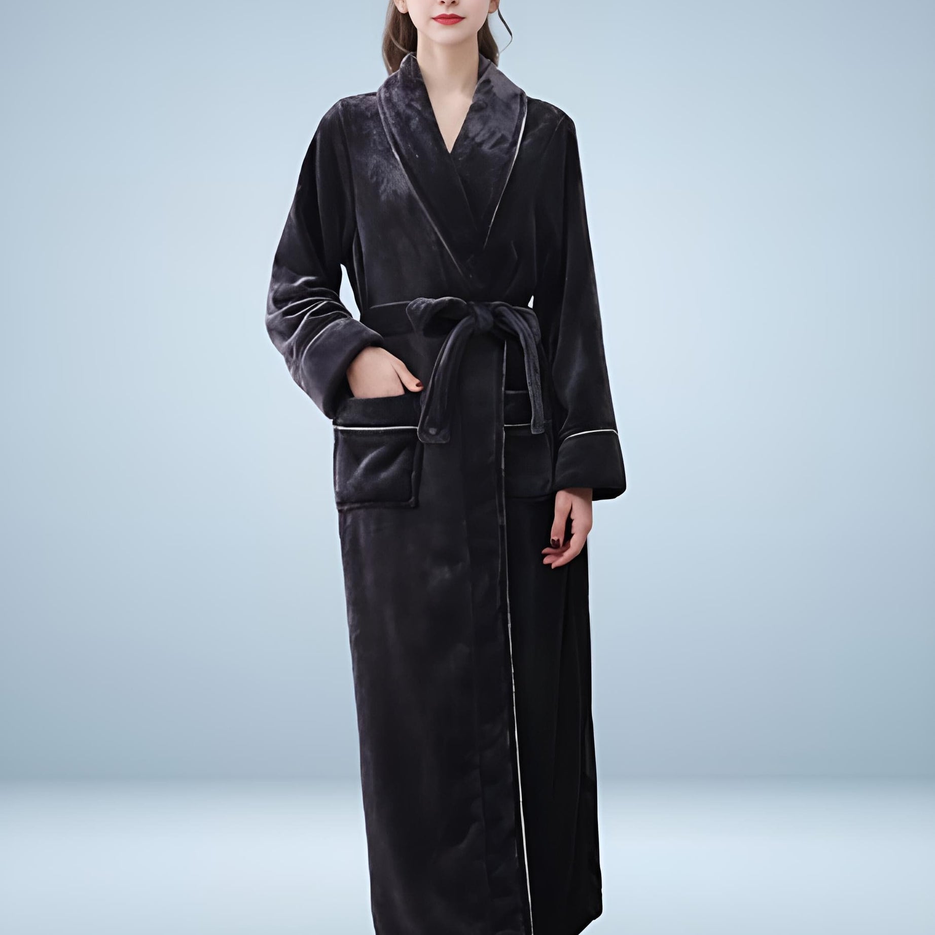 Kuscheliger Flanell-Bademantel für Damen