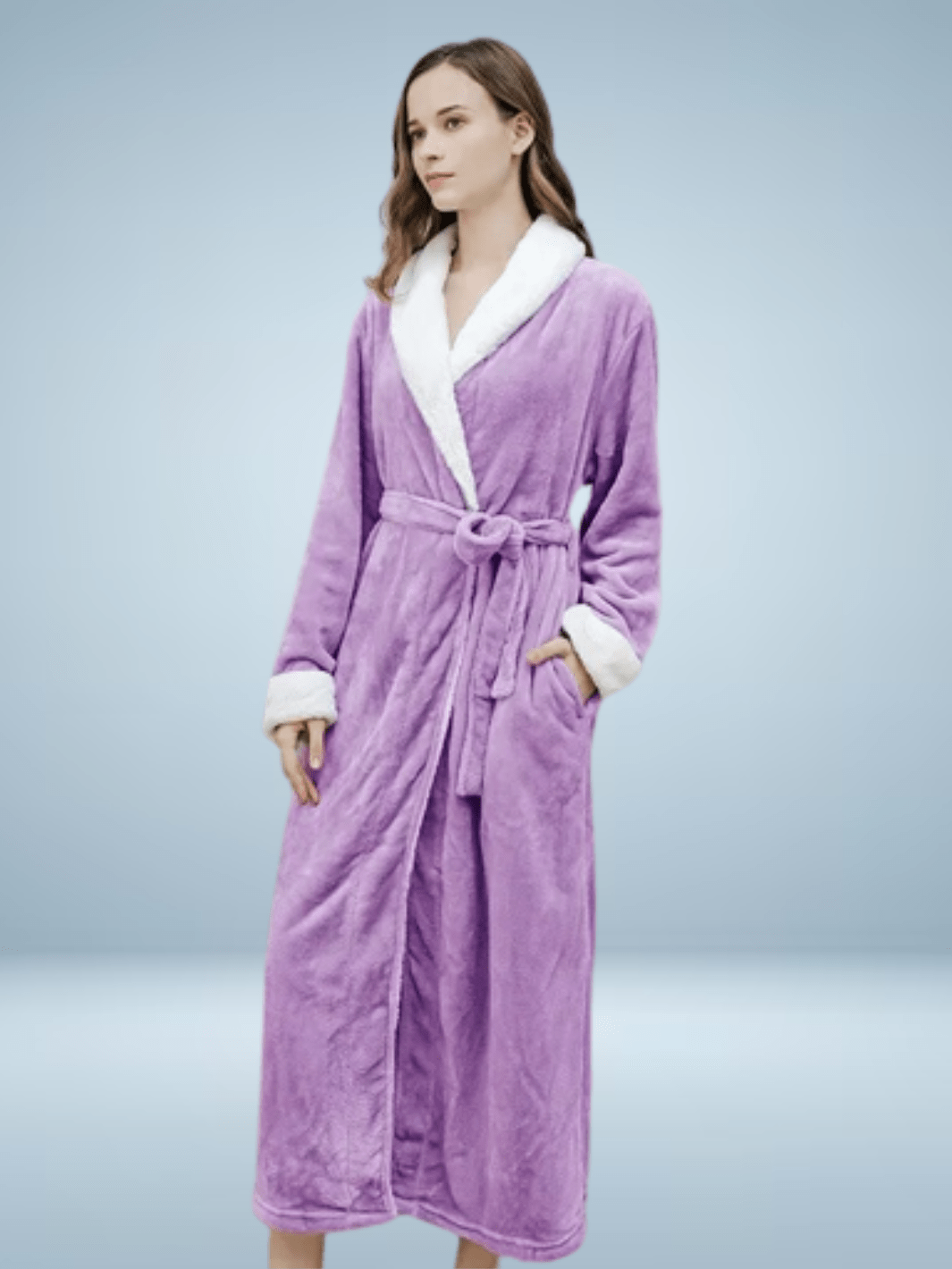 Flauschiger Flanell-Bademantel für Damen