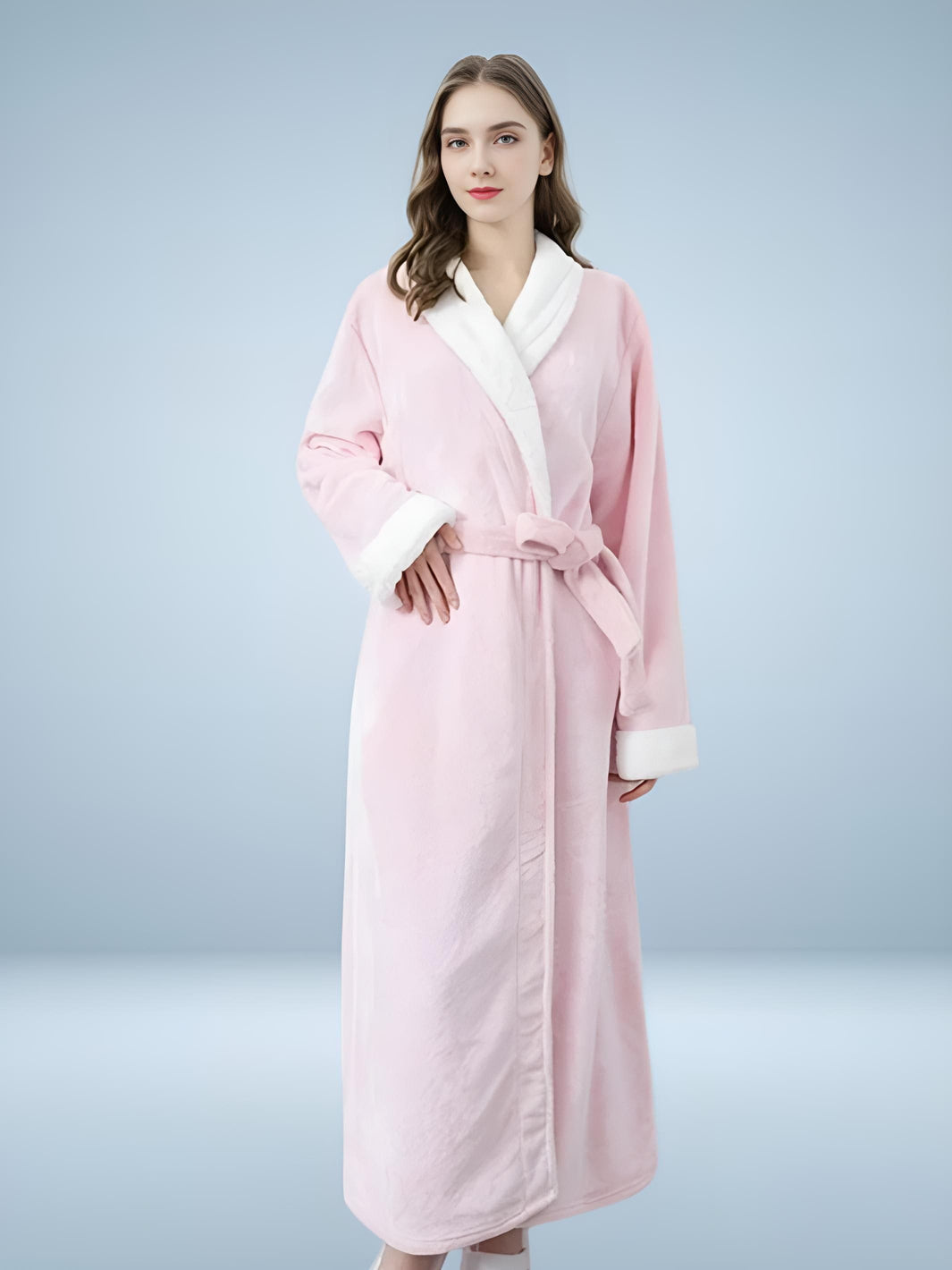 Flauschiger Flanell-Bademantel für Damen
