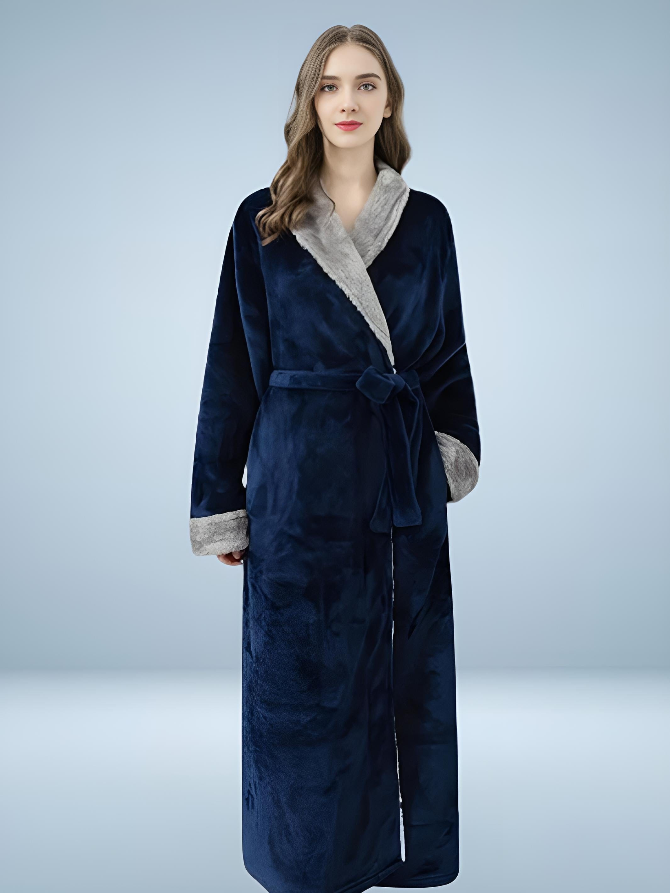 Flauschiger Flanell-Bademantel für Damen