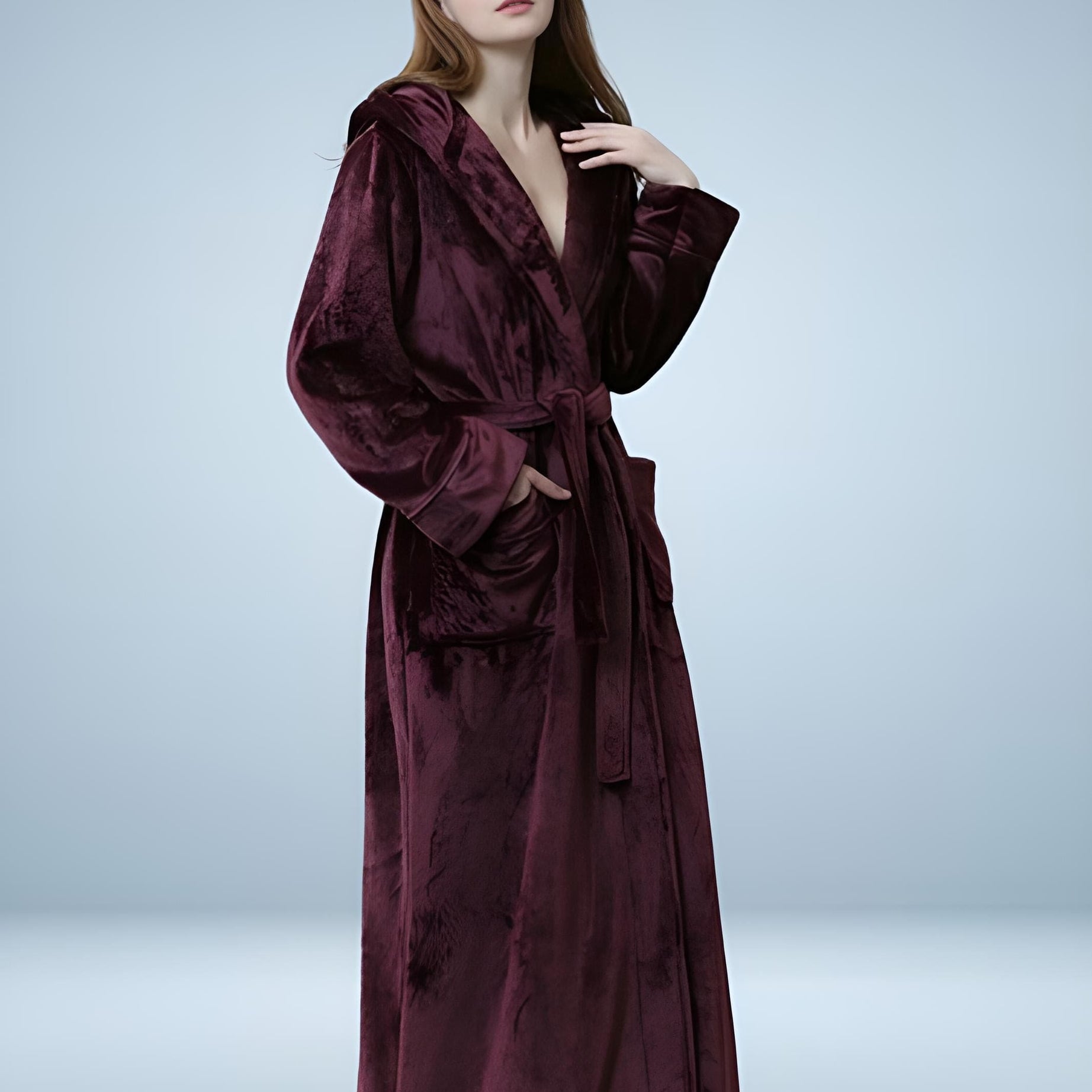 Langer Flanell-Bademantel für Damen