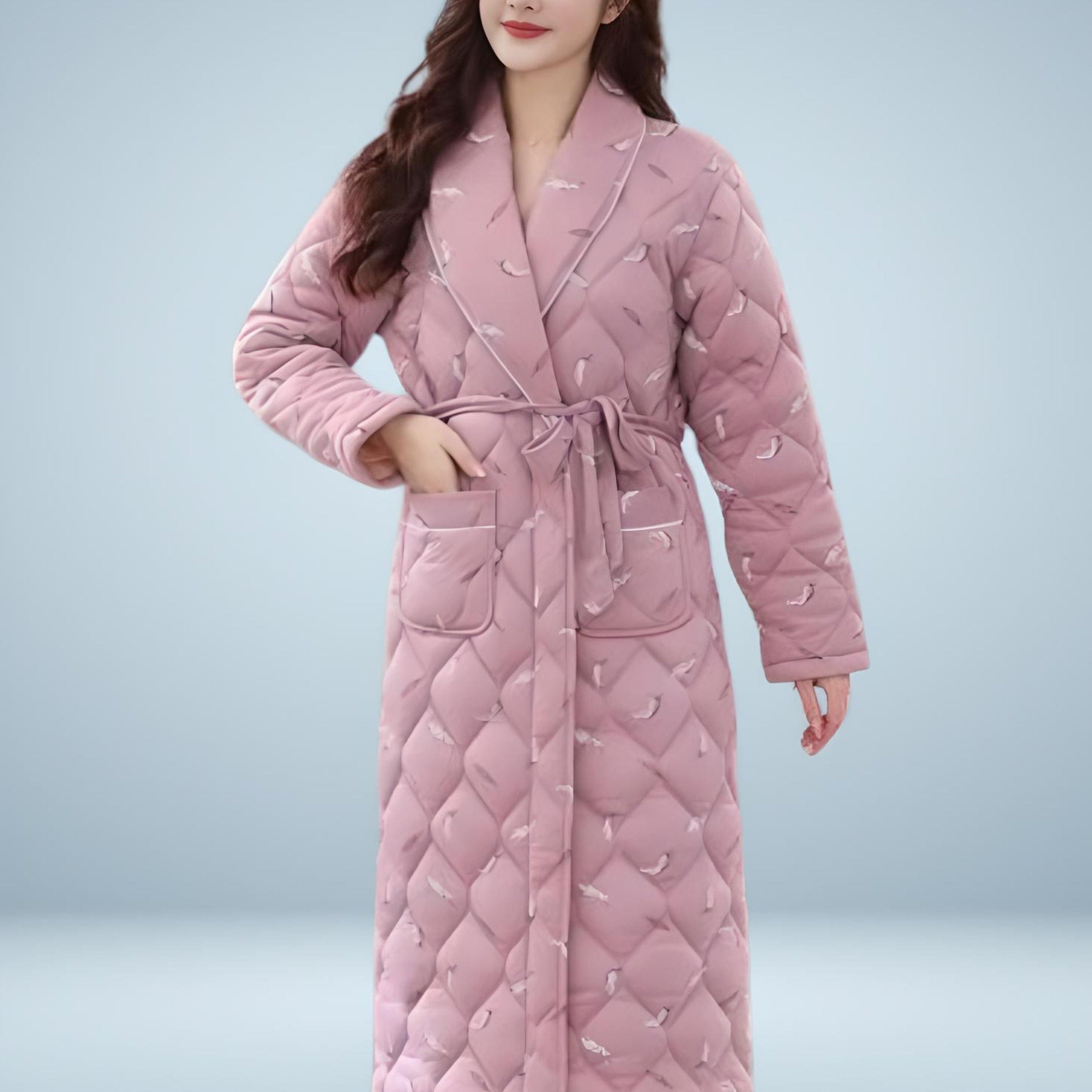 Gesteppter gemusterter Damenbademantel