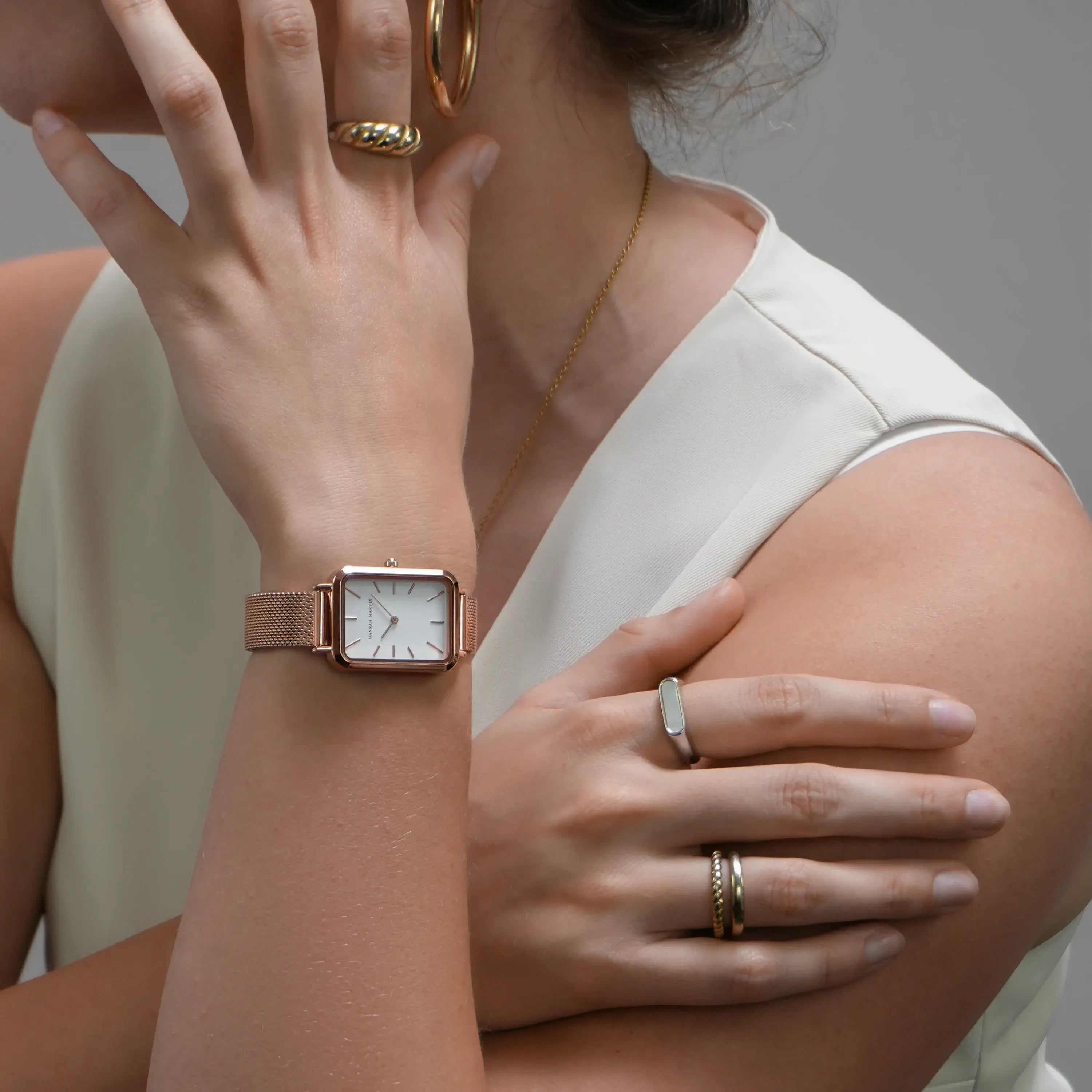 Montre Femme Rectangulaire • NACRE