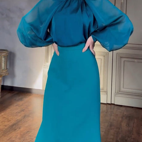 Fresta - French Style - Retro Court Style Robe longue élégante - Ensemble deux pièces