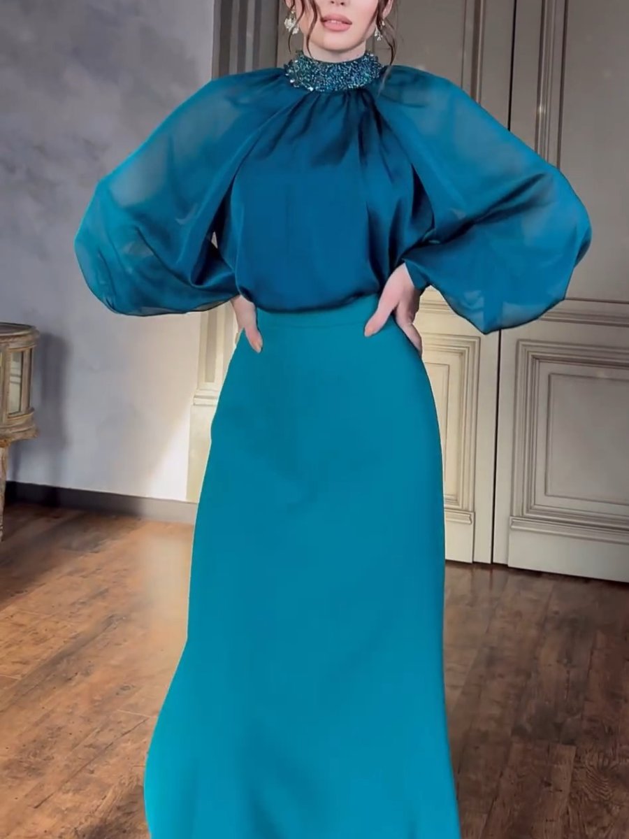 Fresta - French Style - Retro Court Style Robe longue élégante - Ensemble deux pièces