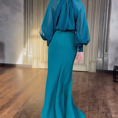 Fresta - French Style - Retro Court Style Robe longue élégante - Ensemble deux pièces