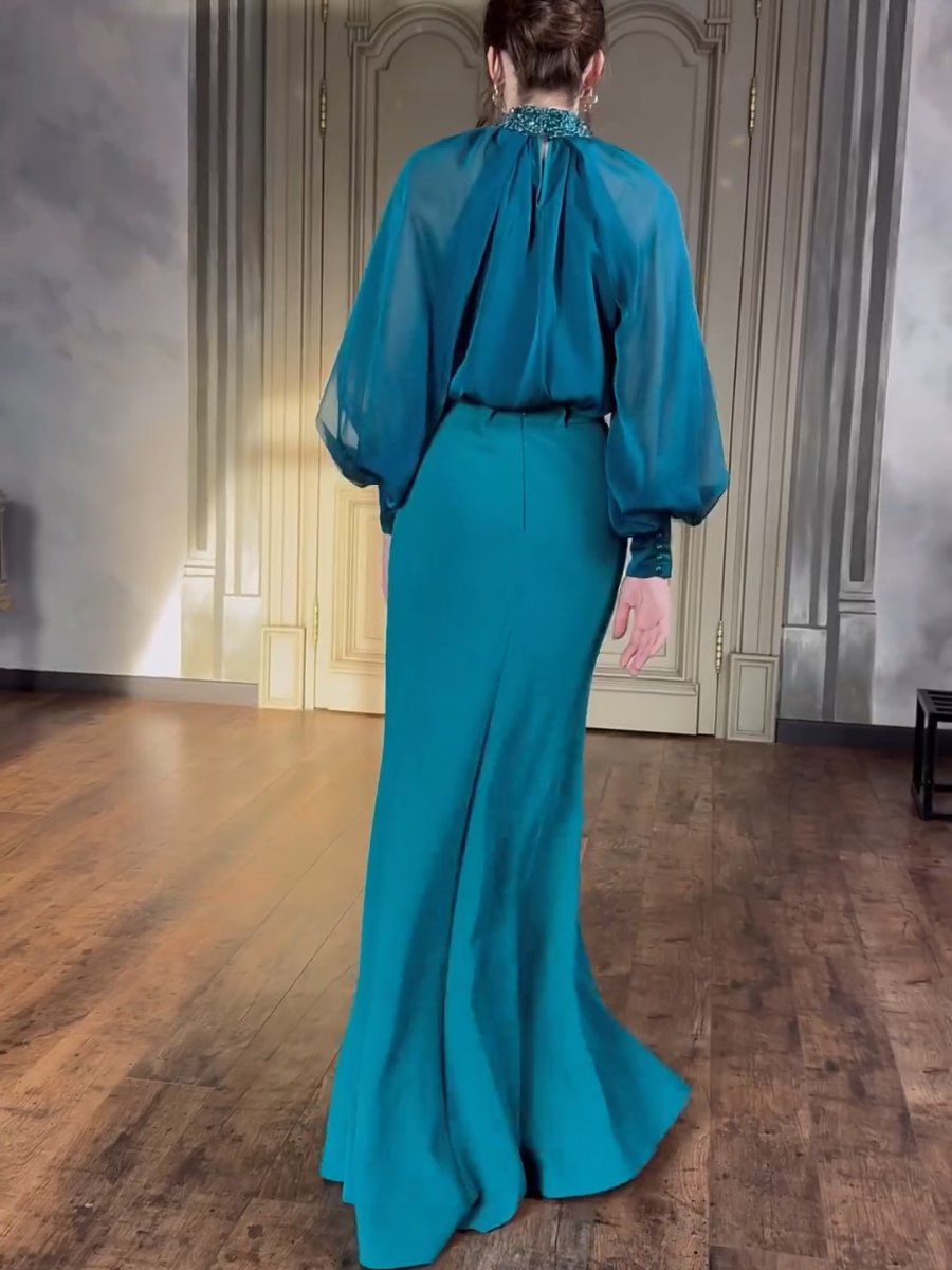 Fresta - French Style - Retro Court Style Robe longue élégante - Ensemble deux pièces