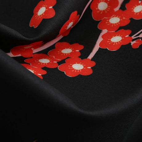 Robe vintage Noire à Fleurs Rouges 60's