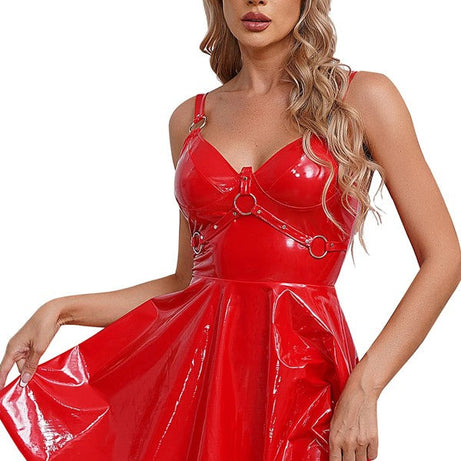 Damen Abendkleid Bustier Latex