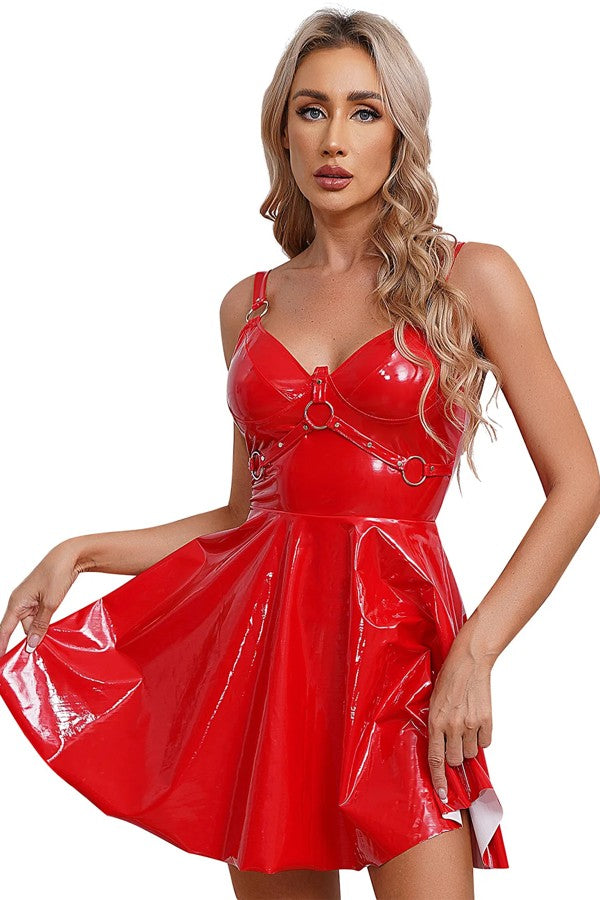 Damen Abendkleid Bustier Latex