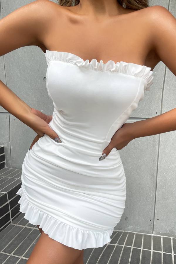 Robe de soirée femme Courte Blanche